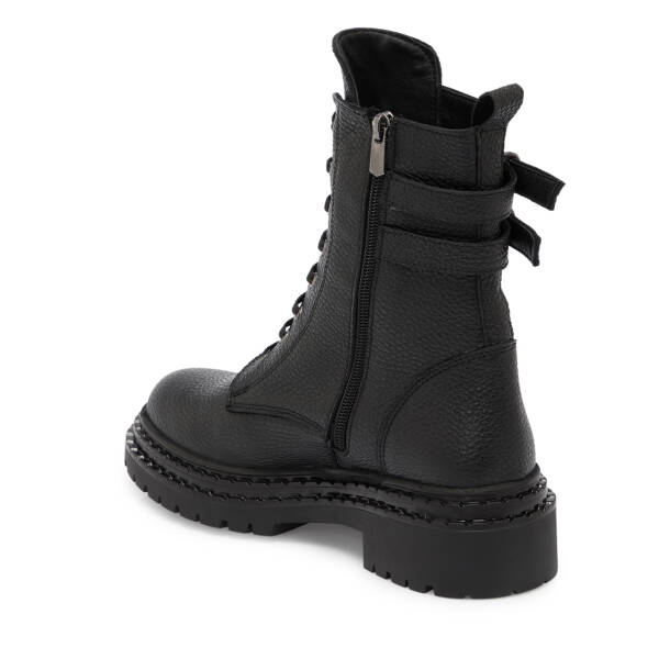 Siyah Deri Kadın Bot - K25K1BT68299-A23 - 2