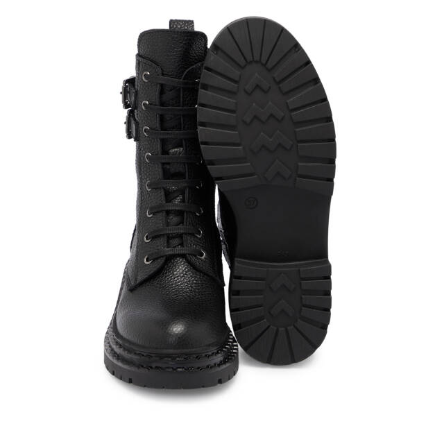 Siyah Deri Kadın Bot - K25K1BT68299-A23 - 4