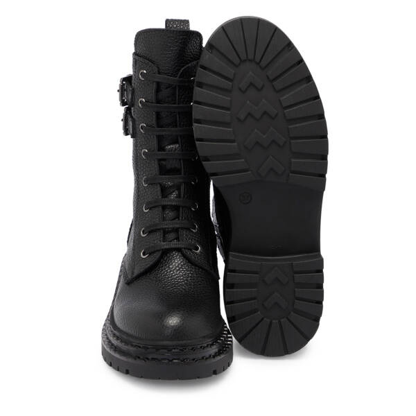 Siyah Deri Kadın Bot - K25K1BT68299-A23 - 4