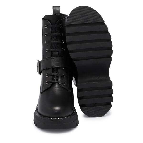 Siyah Deri Kadın Bot - K25K1BT68302-A23 - 4