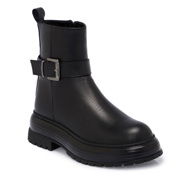 Siyah Deri Kadın Bot - K25K1BT68305-A23 - 1