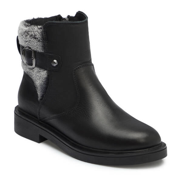 Siyah Hakiki Deri Kadın Bot - K25K1BT68310-A23 - 2