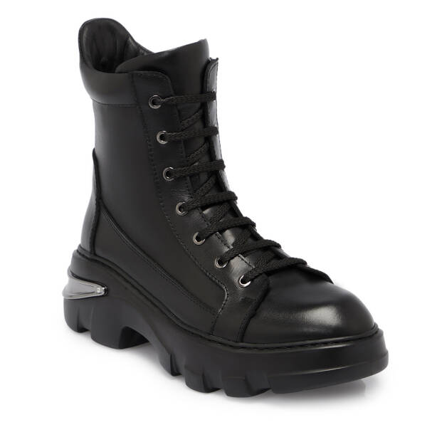 Siyah Deri Kadın Bot - K25K1BT68317-A23 