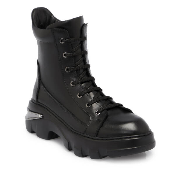 Siyah Deri Kadın Bot - K25K1BT68317-A23 - 1