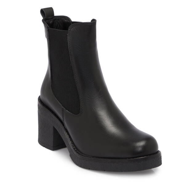 Siyah Deri Kadın Bot - K25K1BT68318-A23 