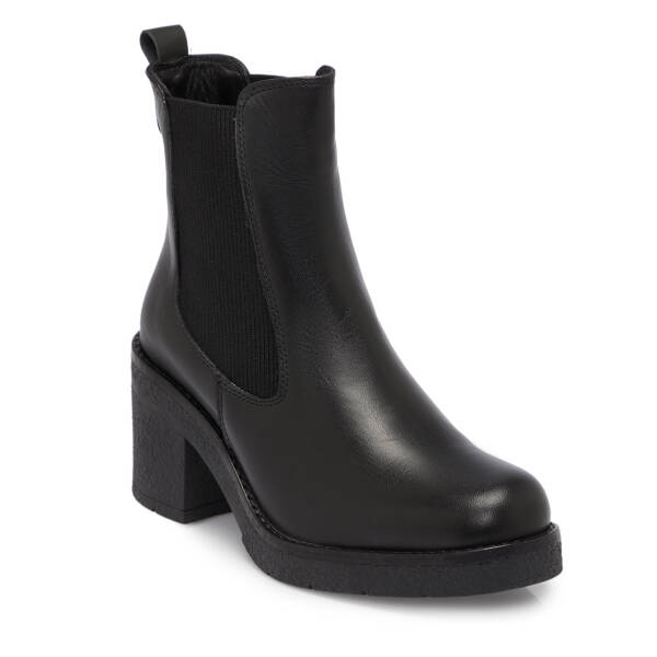 Siyah Deri Kadın Bot - K25K1BT68318-A23 - 1