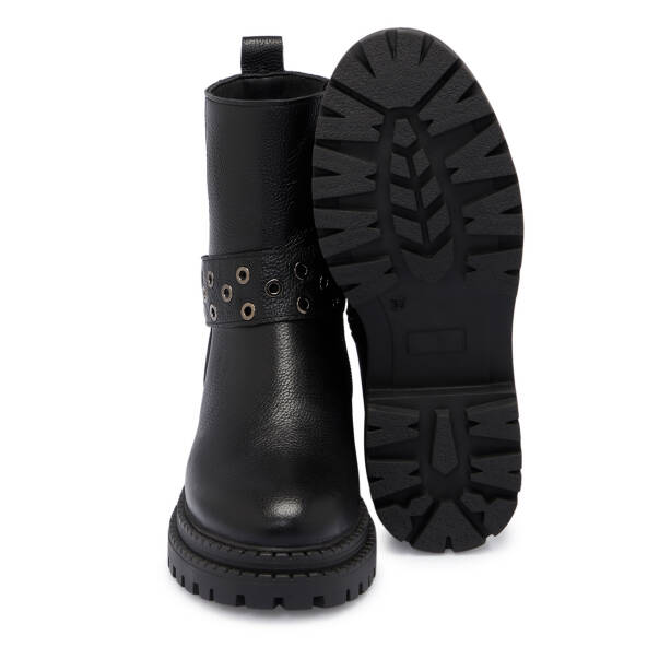 Siyah Deri Kadın Bot - K25K1BT68325-A41 - 4