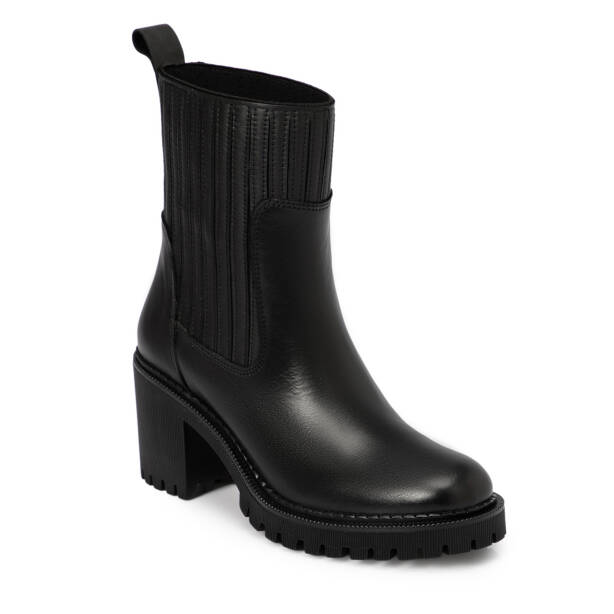 Siyah Deri Kadın Bot - K25K1BT68326-A23 