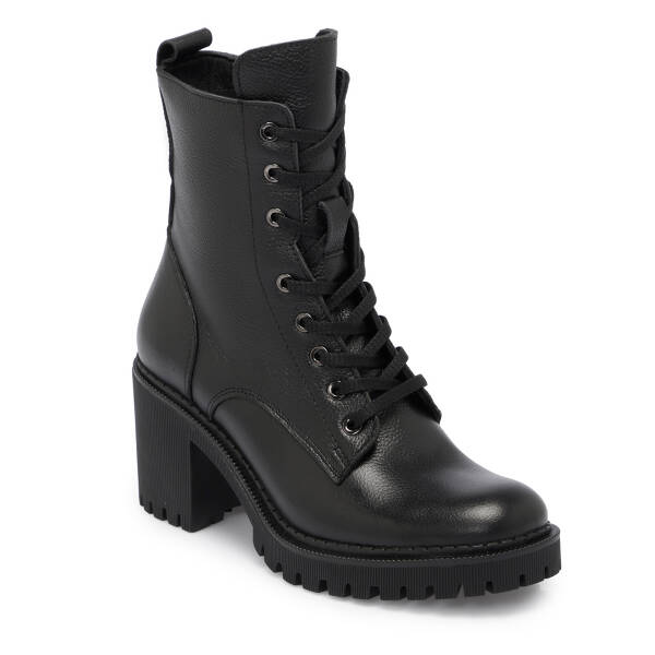 Siyah Deri Kadın Bot - K25K1BT68327-A41 - 1