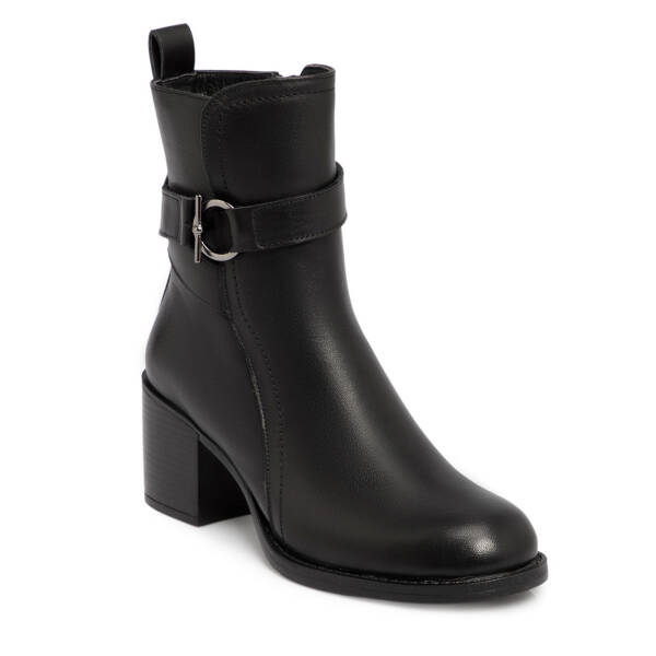 Siyah Deri Kadın Bot - K25K1BT68334-A23 - 1