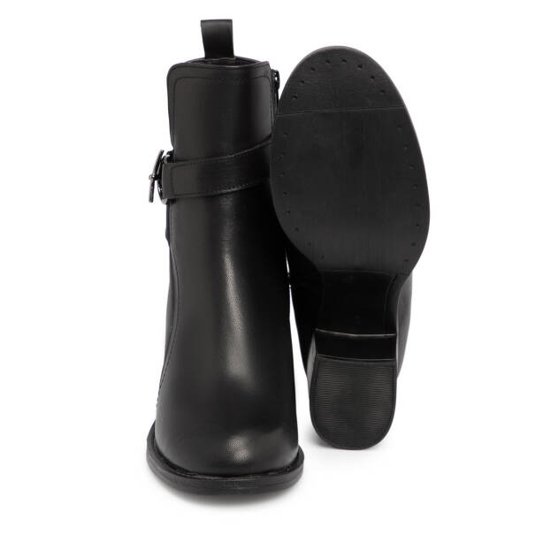 Siyah Deri Kadın Bot - K25K1BT68334-A23 - 4