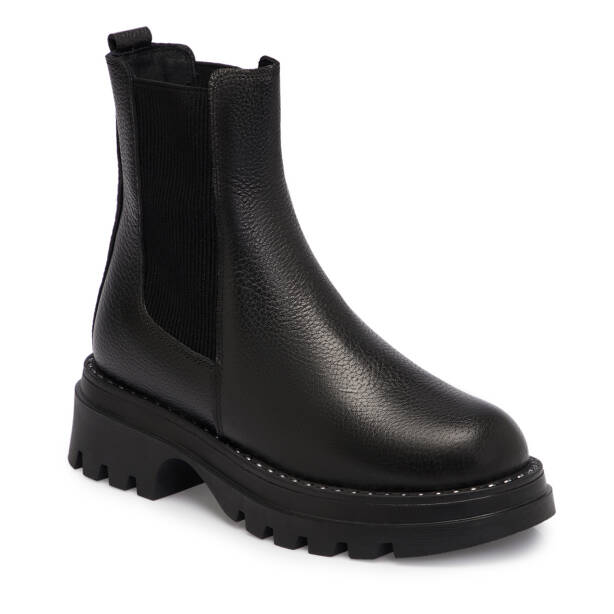 Siyah Deri Kadın Bot - K25K1BT68356-A41 - 1