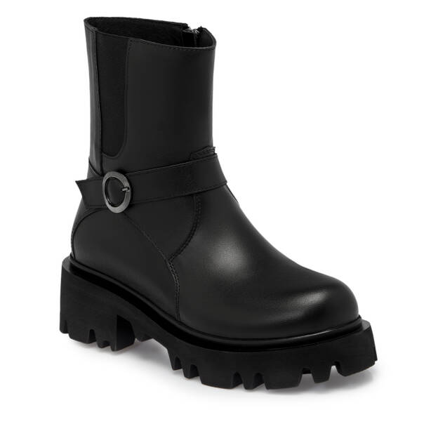 Siyah Hakiki Deri Kadın Bot - K25K1BT68458-A23 - Tergan