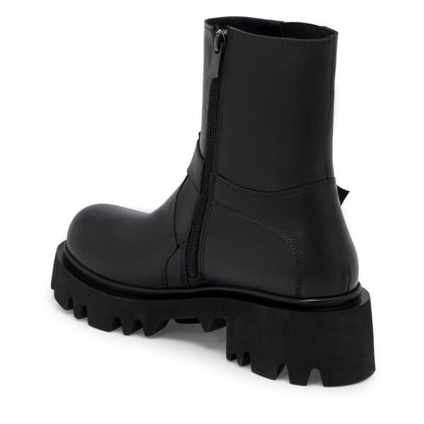 Siyah Hakiki Deri Kadın Bot - K25K1BT68458-A23 - 2