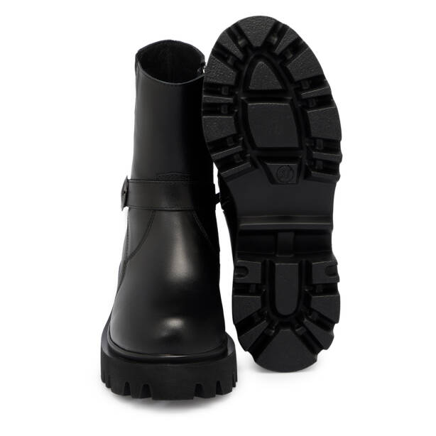 Siyah Hakiki Deri Kadın Bot - K25K1BT68458-A23 - Tergan