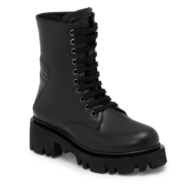 Siyah Hakiki Deri Kadın Bot - K25K1BT68459-A23 - Tergan