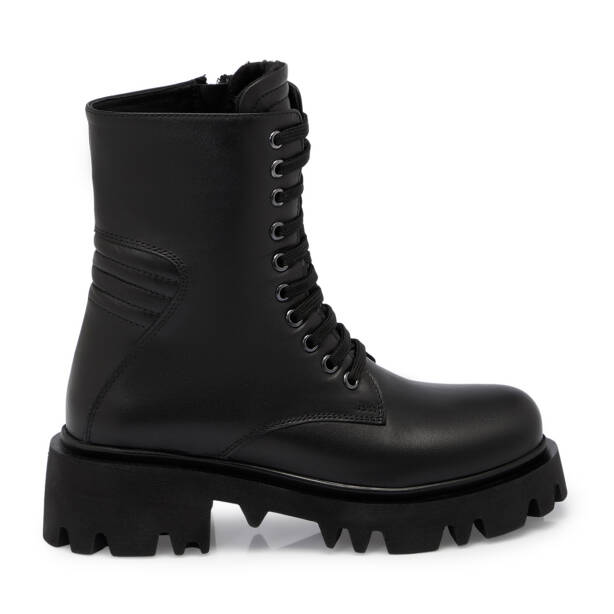 Siyah Hakiki Deri Kadın Bot - K25K1BT68459-A23 - Tergan