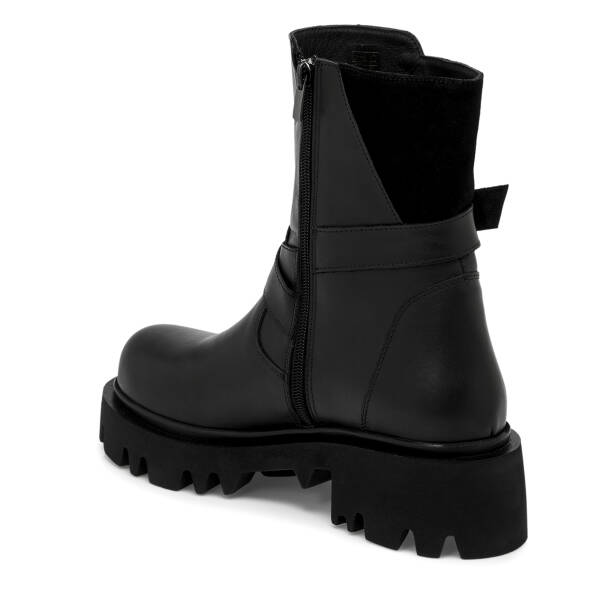 Siyah Hakiki Deri Kadın Bot - K25K1BT68460-A23 - Tergan