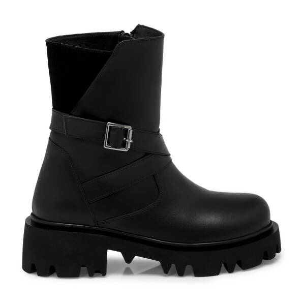 Siyah Hakiki Deri Kadın Bot - K25K1BT68460-A23 - 3