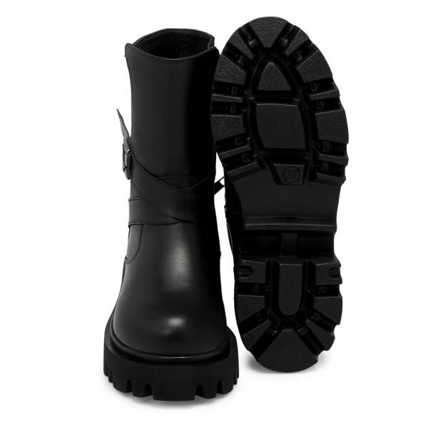 Siyah Hakiki Deri Kadın Bot - K25K1BT68460-A23 - Tergan