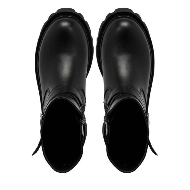 Siyah Hakiki Deri Kadın Bot - K25K1BT68460-A23 - Tergan