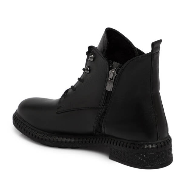 Siyah Hakiki Deri Kadın Bot - K25K1BT68503-A23 - Tergan