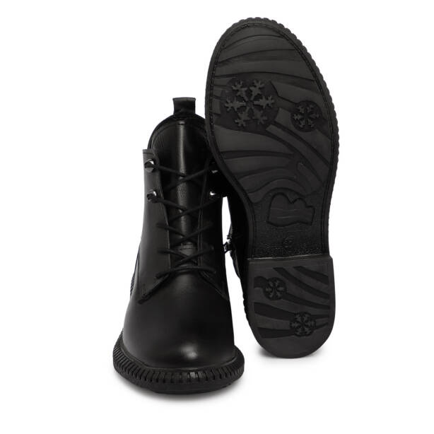 Siyah Hakiki Deri Kadın Bot - K25K1BT68503-A23 - Tergan