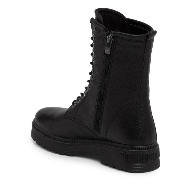 Siyah Hakiki Deri Kadın Bot - K25K1BT68510-A23 - Tergan