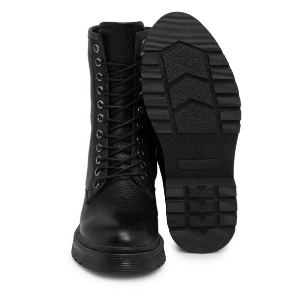 Siyah Hakiki Deri Kadın Bot - K25K1BT68510-A23 - Tergan