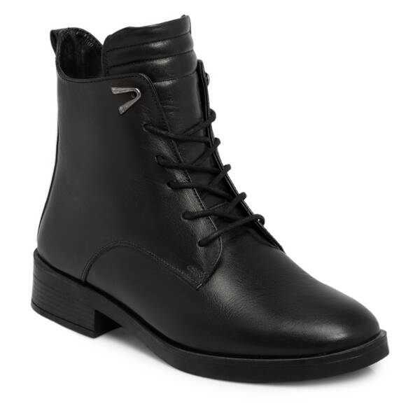 Siyah Hakiki Deri Kadın Bot - K25K1BT68515-A23 - 2