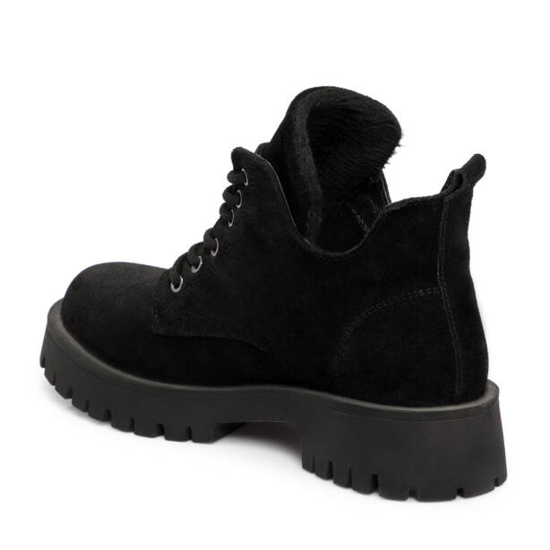 Siyah Hakiki Deri Kadın Bot - K25K1BT68516-A01 - Tergan