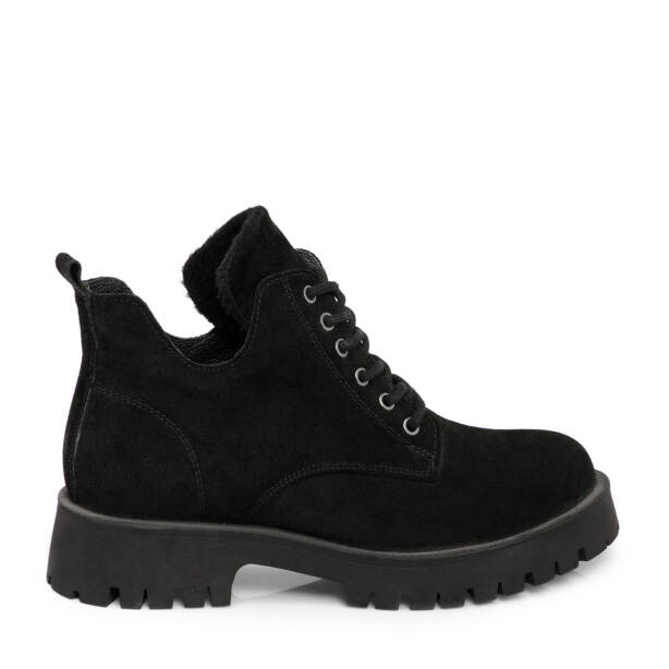 Siyah Hakiki Deri Kadın Bot - K25K1BT68516-A01 - Tergan