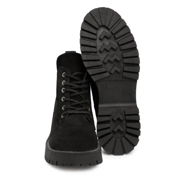 Siyah Hakiki Deri Kadın Bot - K25K1BT68516-A01 - Tergan