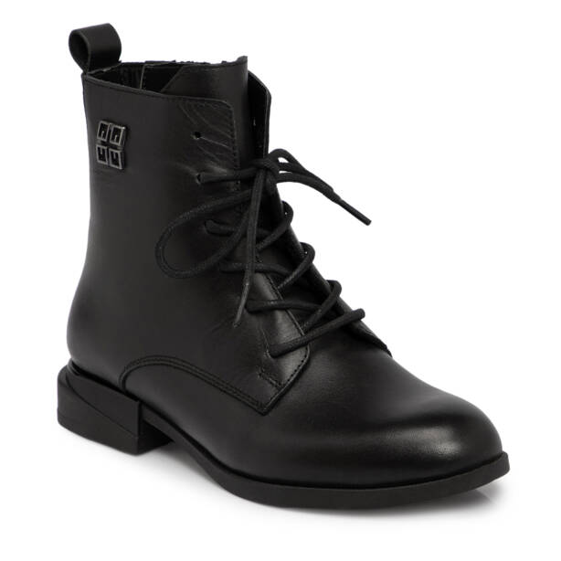 Siyah Deri Kadın Bot - K25K1BT68519-A23 