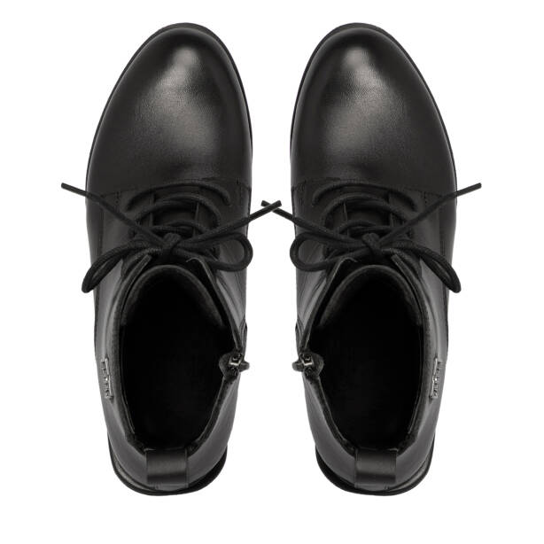 Siyah Hakiki Deri Kadın Bot - K25K1BT68519-A23 - Tergan