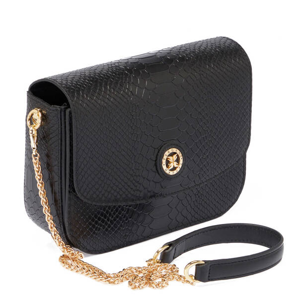 Siyah Hakiki Deri Kadın Çapraz Askılı Çanta - S24K1BC79933-D7J - 2