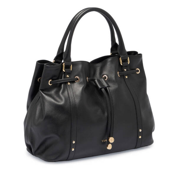 Siyah Hakiki Deri Kadın Çapraz Askılı Çanta - S24K1BC80381-C59 - 2