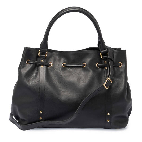 Siyah Hakiki Deri Kadın Çapraz Askılı Çanta - S24K1BC80381-C59 - 3