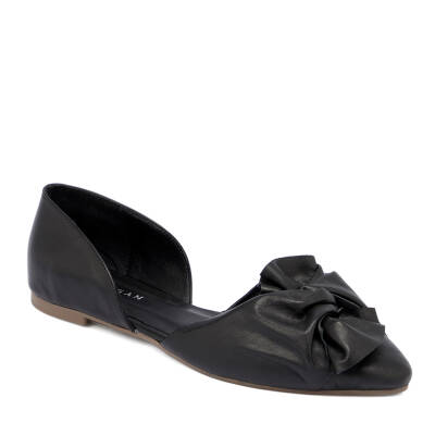  Siyah Deri Kadın Casual Ayakkabı - K23I1BB66404-A23 