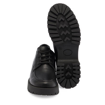  Siyah Deri Kadın Casual Ayakkabı - K24I1AY67097-A23 - 4