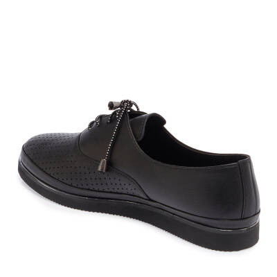  Siyah Deri Kadın Casual Ayakkabı - K24I1AY67114-A23 - 2