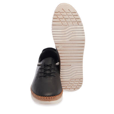  Siyah Deri Kadın Casual Ayakkabı - K24I1AY67228-A23 - 4