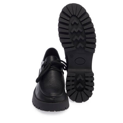  Siyah Deri Kadın Casual Ayakkabı - K24I1AY67315-A41 - 4