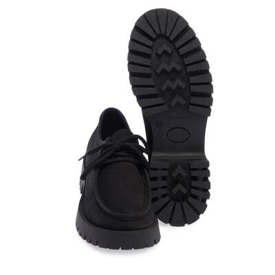  Siyah Süet Deri Kadın Casual Ayakkabı - K24I1AY67315-A64 - 4