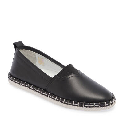  Siyah Deri Kadın Casual Ayakkabı - K24I1AY67351-A23 