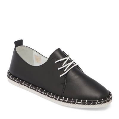  Siyah Deri Kadın Casual Ayakkabı - K24I1AY67352-A23 