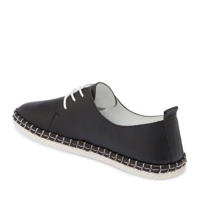  Siyah Deri Kadın Casual Ayakkabı - K24I1AY67352-A23 - 2
