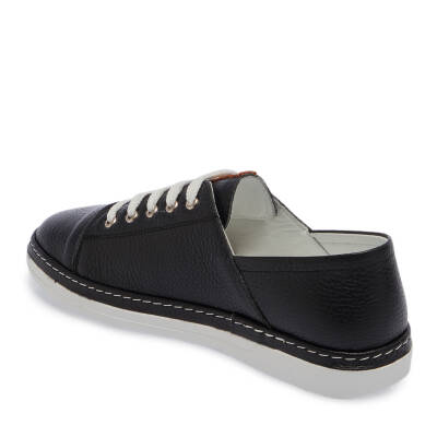  Siyah Deri Kadın Casual Ayakkabı - K24I1AY67358-A41 - 2