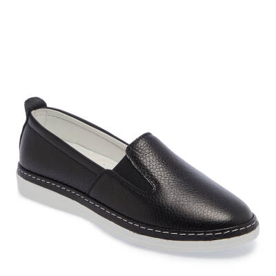  Siyah Deri Kadın Casual Ayakkabı - K24I1AY67359-A41 