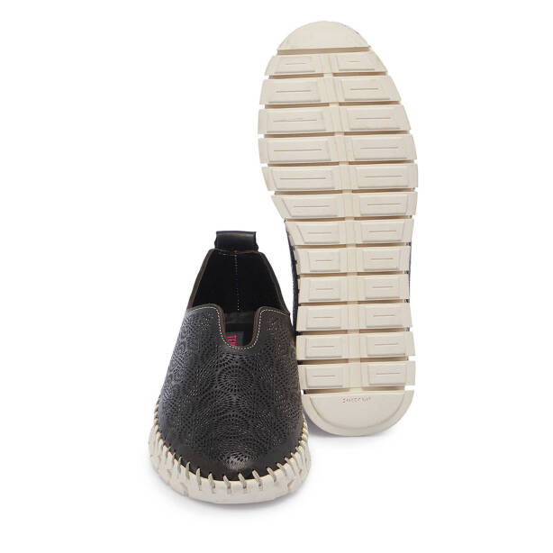 Siyah Hakiki Deri Kadın Casual Ayakkabı - K25I1AY68008-A23 - 4